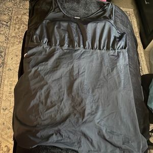 Black Swim Dress with High Neck Mesh Top Size 30W from Roaman’s